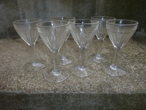 Ancien verre pied facette - verre,