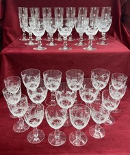 SET GLASSES SERVICE DE VERRES CRISTAL GRAVE SCULPTURE ANIMALIERE CHASSE BACCARAT