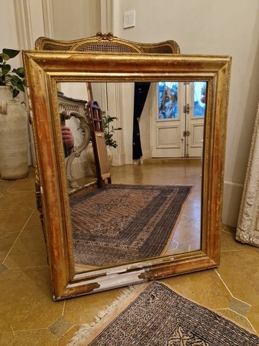 Miroir ancien bois doré - miroir,