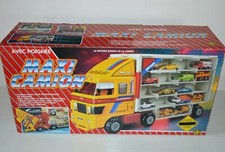 Jouet vintage MAXI CAMION mallette valise rangement transport petites voitures
