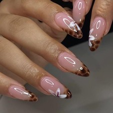 Faux Ongles Court ,Amande Nude