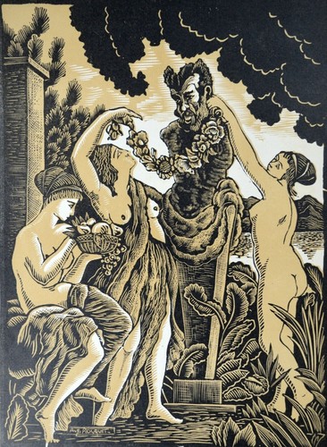 Estampe originale 1930 priape - originale,