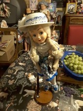 Ancienne poupée corps en tissu robe d origine40 cm