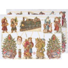 Chromo EF Découpis Père Noël Locomotive 7243 Decoupage Collage Carterie