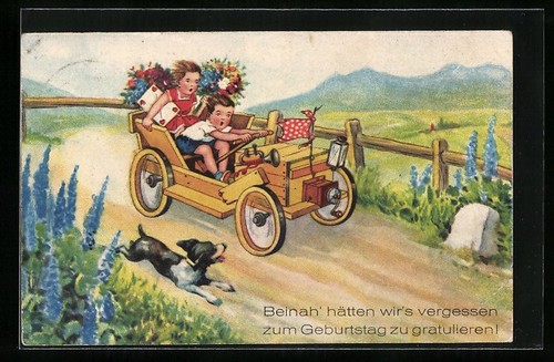 Carte postale garçon fille - garçon, et