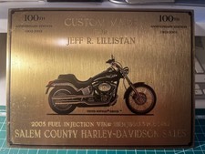 Plaque Vintage Harley Davidson Laiton - Softail Deuce 2003 - 100ans