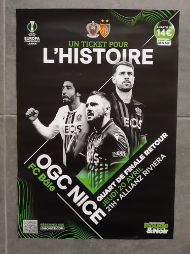 Grande affiche foot - ogc, nice