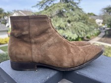 Santoni Brown Suede Ankle Boot