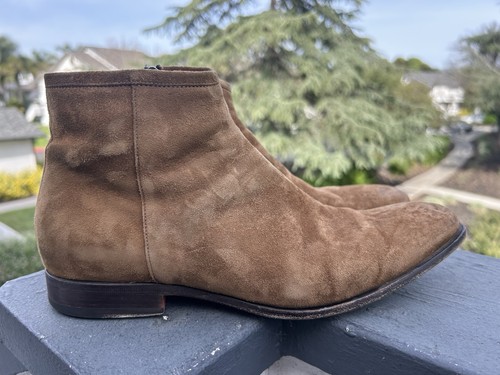 Santoni brown suede ankle - santoni,