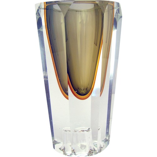 Retro cut glass - two-color, vase