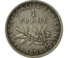 1 FRANC SEMEUSE 1898 argent - TTB/SUP