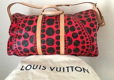 LOUIS VUITTON X YAYOI KUSAMA - SAC KEEPALL 55 - CUIR - ROUGE - NEUF - GENUINE
