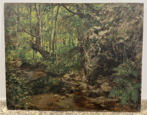 Huile sur panneau - , signée