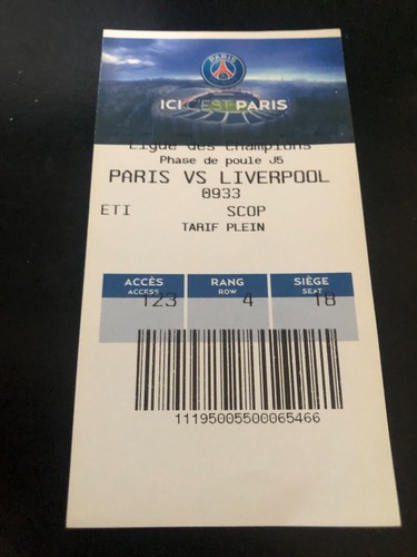 Rare ticket billet psg - ticket,
