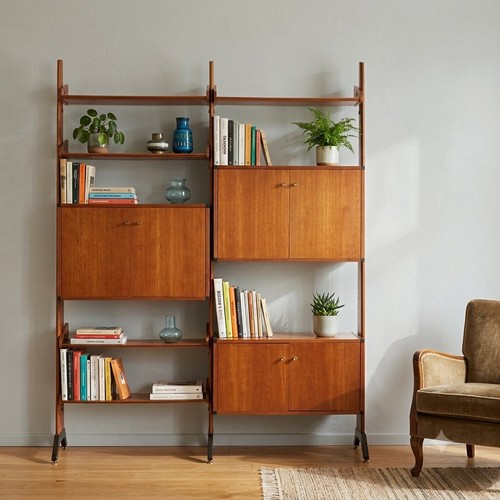 Bibliothèque vintage - vintage, av