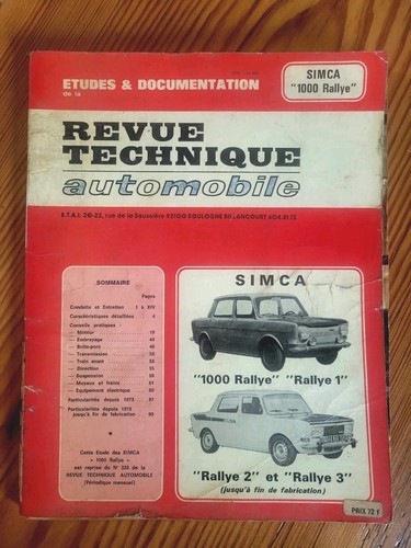 Revue technique automobile rta - revue,