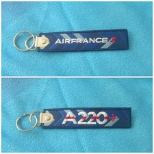 Porte Clé Brodé Avion Flamme Air-France A220