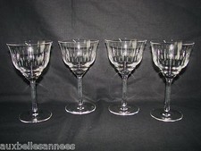 ANCIEN VERRE A PIED x 4 / EAU