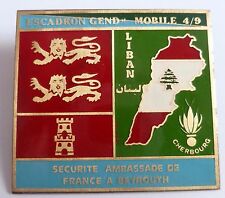 INSIGNE OPEX LIBAN GENDARMERIE SECURITE AMBASSADE EGM 4/9 CHERBOURG ORIGINAL