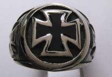 BAGUE INOX  CROIX MALTE  IRON