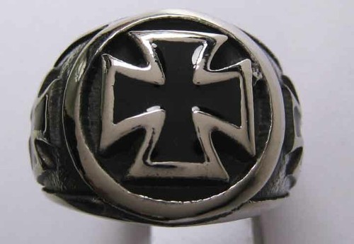 Bague inox croix malte - , iron