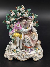 Ancien Samson Style Porcelaine Figurine “Musique Lesson”, 19th Siècle