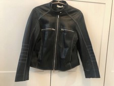 Veste en cuir noir italien
