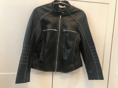 Veste cuir noir - en,