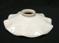 ANCIEN ABAT JOUR OPALINE  BLANCHE Ø 20 cm LUSTRE  SUSPENSION FORME ONDULEE