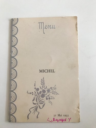 Menu ancien 5 1953 - ancien, 31/5/1953