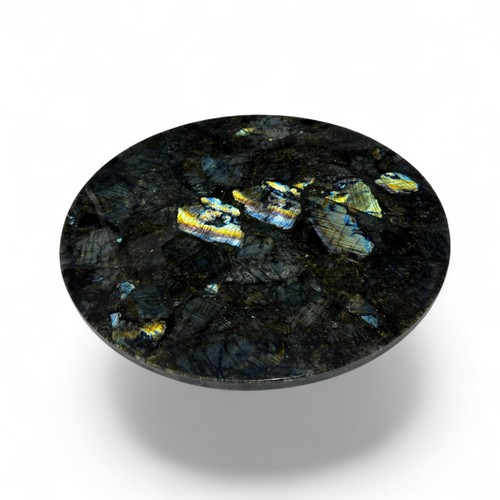 Round labradorite stone - round, coffee