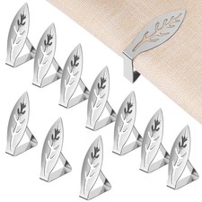 Lot de 10 pinces à nappe en acier inoxydable pour plateaux de table épais, su...