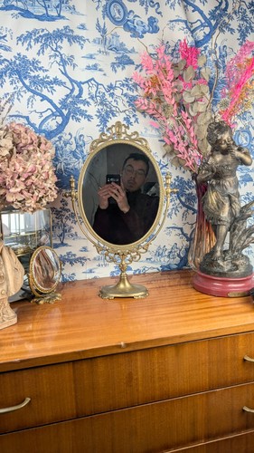 Miroir psyché ovale laiton - ovale, en