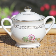 Sucrier Digoin Sarreguemines Pompadour liseré doré