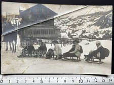 ADELBODEN ALENROSE HOTEL TRAINEAU LUGE 1920 ? PHOTO POST KARTEN SCHWEIZ POSTCARD