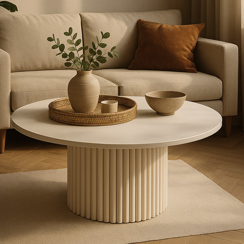 Table basse ronde striée - , |