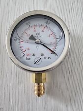 VACUOMETRE/VACUUM GAUGE -1 a 0  BAR boitier inox NEUF 1/4"