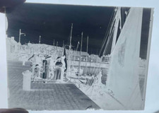 PHOTOGRAPHIE ANCIENNE NEGATIF PLAQUE DE VERRE BATEAUX QUAIS SUREMENT A DIEPPE 76