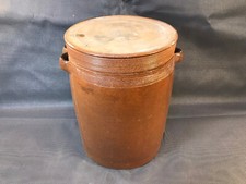 Ancien gros pot à graisse ou conserve en grès vernissé cuisine de campagne 19ème