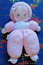 SB2/ DOUDOU POUPEE CHIFFON MUNDIA BLANC ROSE RAYE NOEUD 30 CM EXC ETAT