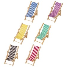  6 Pcs Transat De Plage Pour Poupée Mini Chaises Modèle Meubles Miniatures
