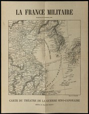 1893 - Guerre sino-japonaise (1894 – 1895) - Carte de la Chine, Corée et Japon