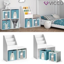Étagère pour enfant Bibliothèque rangement Boîte pliable Luigi blanc Vicco