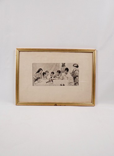 Gravure combat cailles - gravure, de