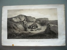 GRAVURE ORIGINALE 1852 CHASSE