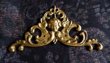 1 Decoration tete d'ange laiton meuble baroque Tapisserie vintage 10.5/5.5 cm