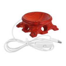  Lot de 2 socles lumineux LED : socle rond en bois pour boule de cristal,