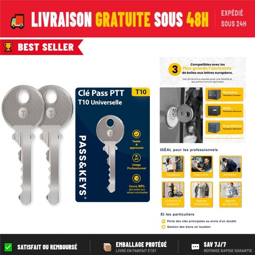 Clé pass ptt t10 universelle - clé,