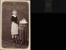 Arlen, Pfaffenhofen, fillette & sa poupée alsacienne Vintage albumen print CDV