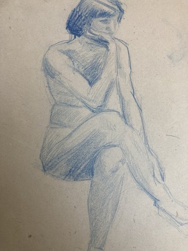 Ancien dessin crayon sur - ancien, nu
